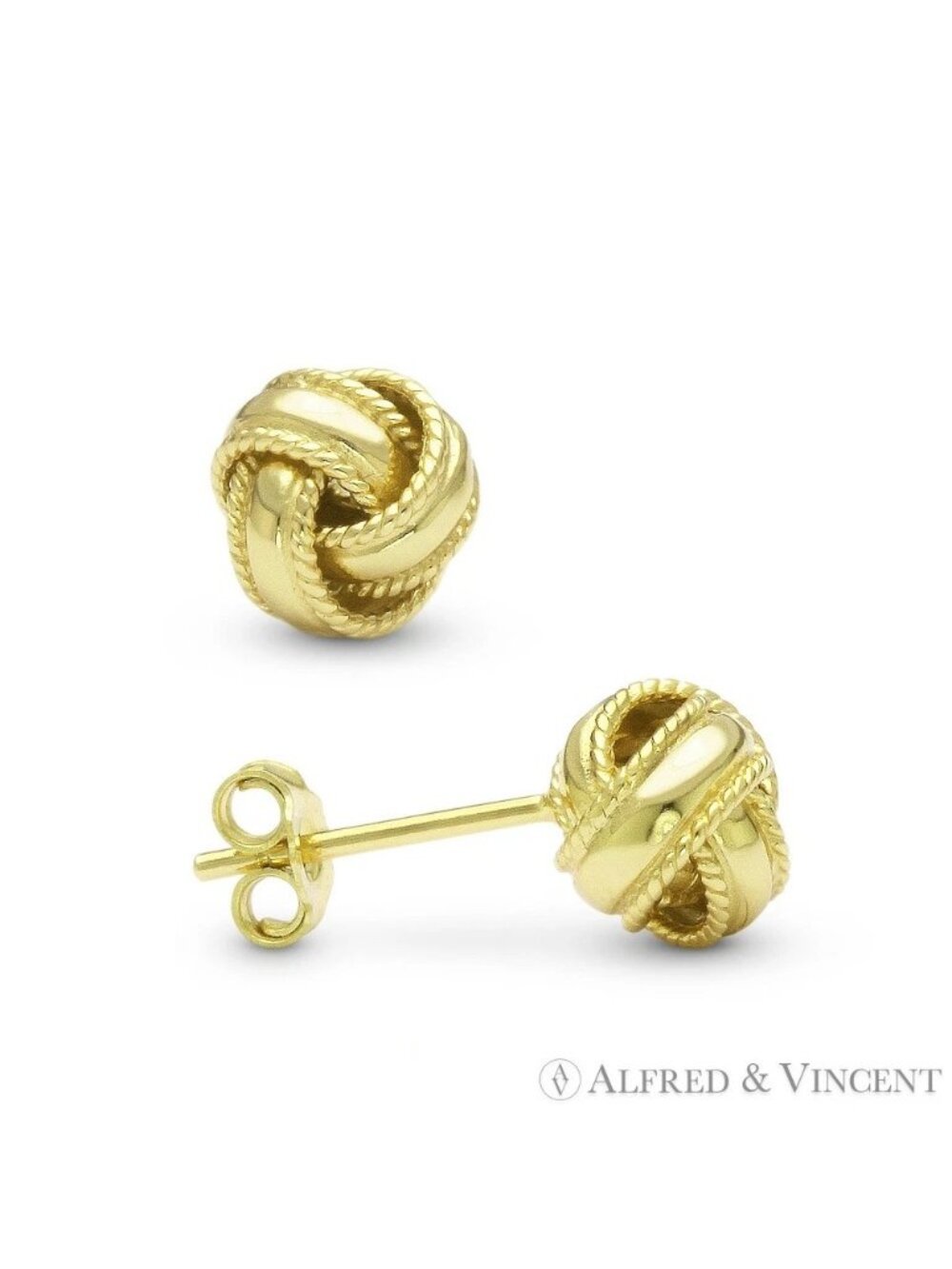 Love-Knot Fashion Stud Earrings with Push-Back Posts in .925 Sterling Silver